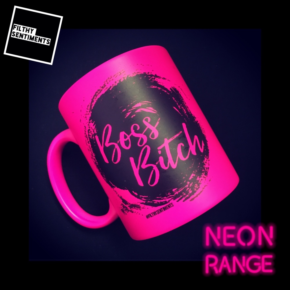 NEON BOSS BITCH- PINK MUG