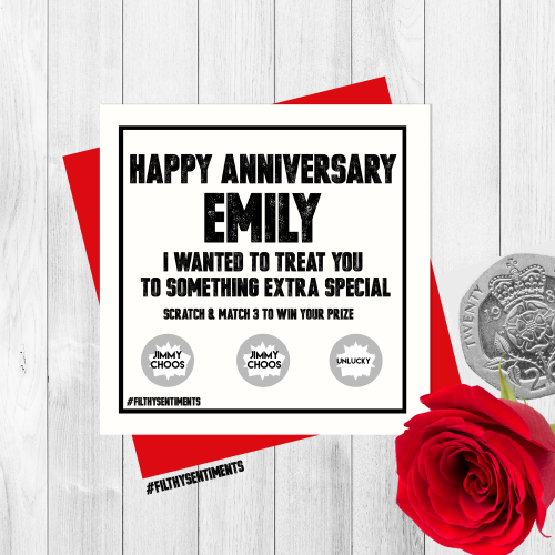 *NEW* PERSONALISED ANNIVERSARY SCRATCH CARD PER21