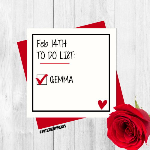 *NEW* PERSONALISED VALENTINES TO DO LIST CARD
