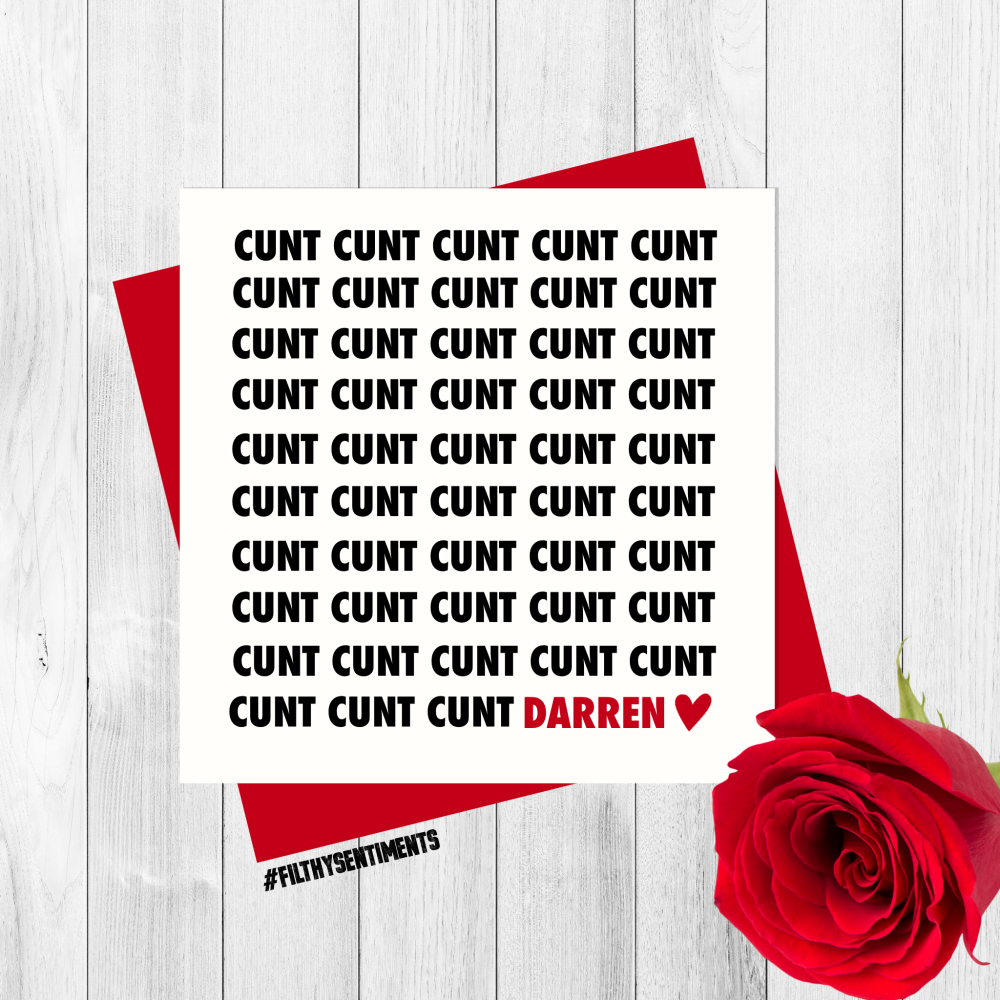 *NEW* CUNT PERSONALISED CARD