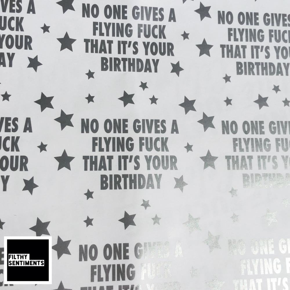 Flying Fuck Silver & White Wrapping Paper Pack of 2 - C0017