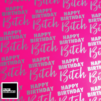 happy Birthday Bitch Pink & Silver Wrapping Paper - C0034