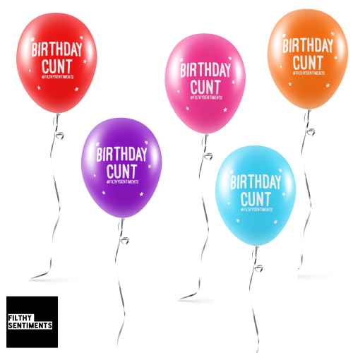 NEW BIRTHDAY CUNT BALLOONS (Pack of 5) - E0031