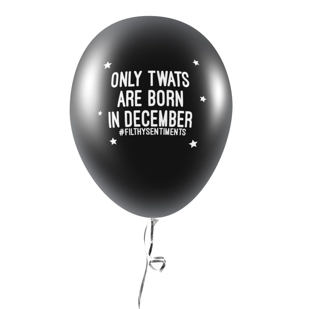 BORN IN DECEMBER BALLOONS (Pack of 5) 