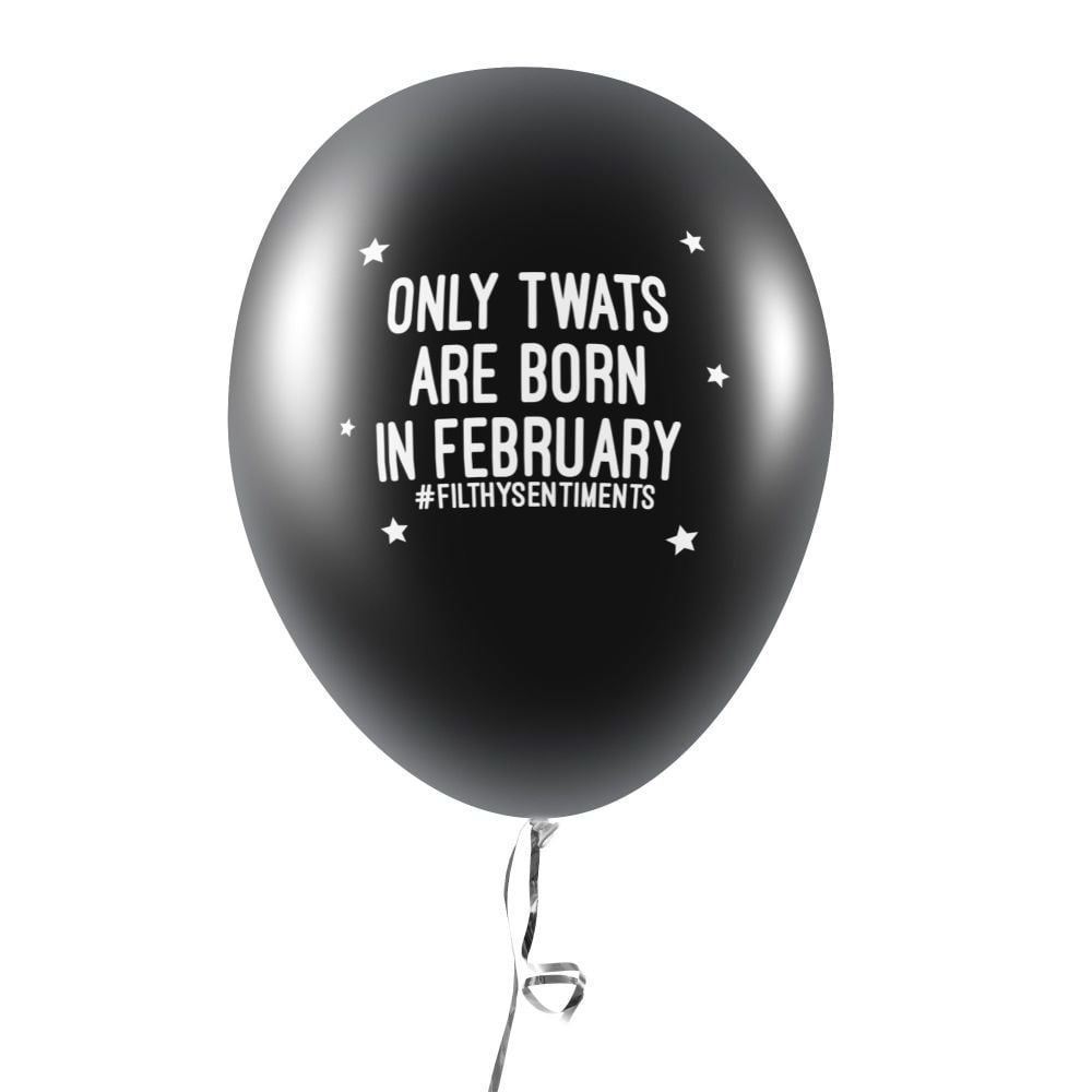 BORN IN FEBRUARY BALLOONS (Pack of 5) 
