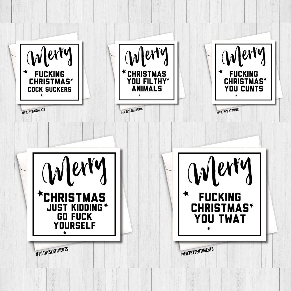 *NEW* Awesome White Christmas Card Mixed Pack of 10  - PER33