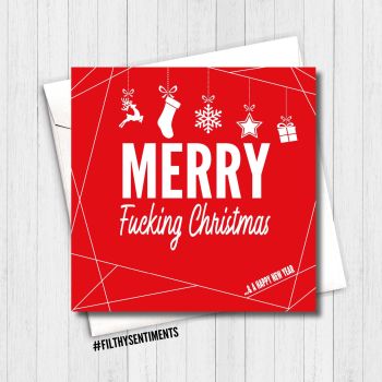 MERRY FUCKING CHRISTMAS RED CARD - FS349