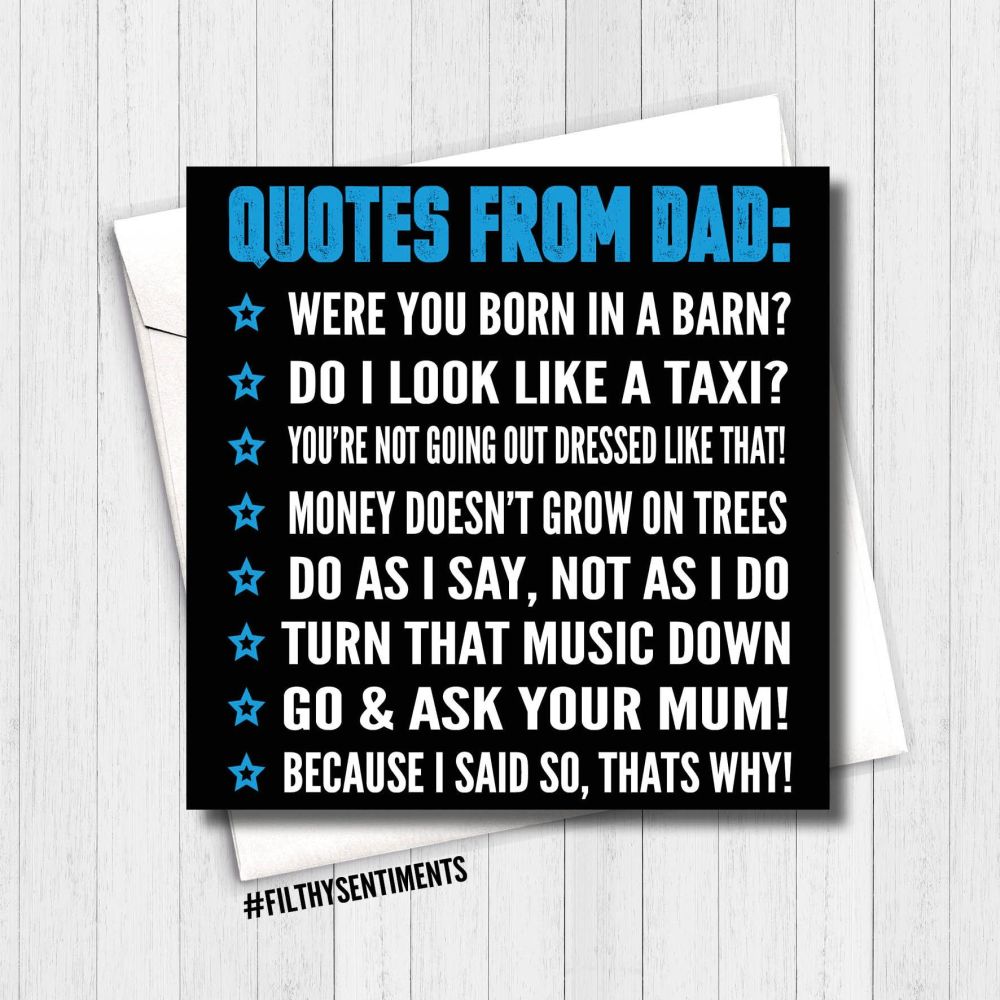Funny Father's Day Card | Greeting Card | Rude Cards for Dad