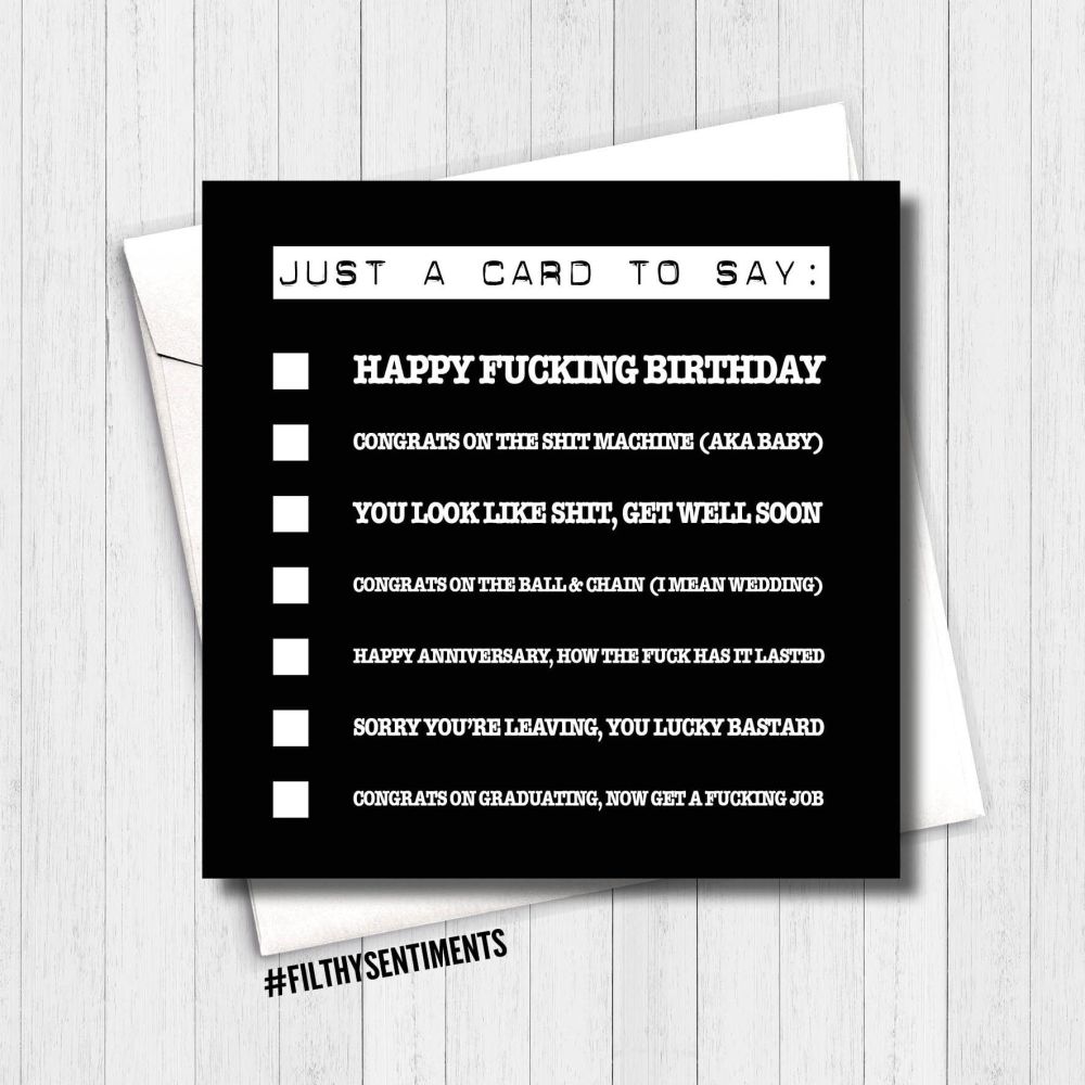 Just a card to say, tick box card - fs254 - G0045