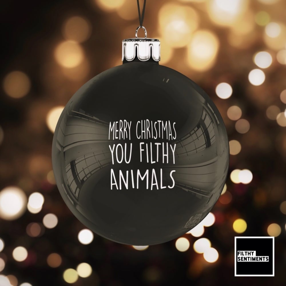 Black Christmas Bauble Decoration - Filthy Animal