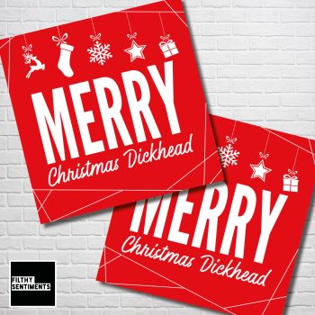 MERRY CHRISTMAS DICKHEAD RED CHRISTMAS CARD PACK - FS350