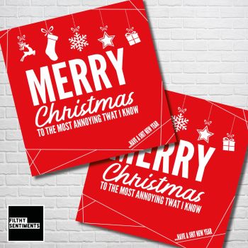 ANNOYING TWAT RED CHRISTMAS CARD PACK - FS352