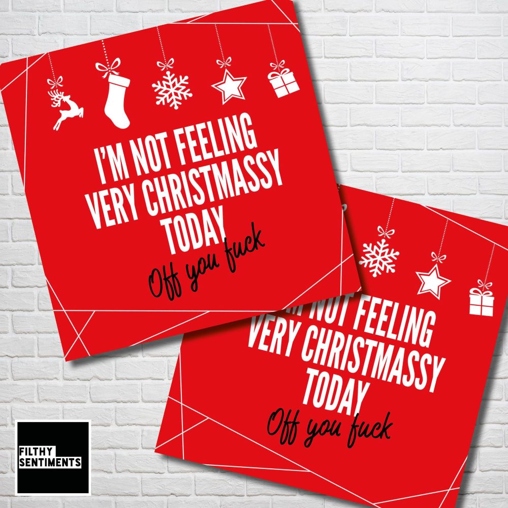 FEELING CHRISTMASSY RED CHRISTMAS CARD PACK - FS356