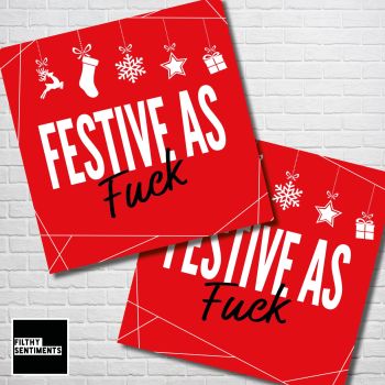 FESTIVE AS FUCK RED CHRISTMAS CARD PACK - FS358