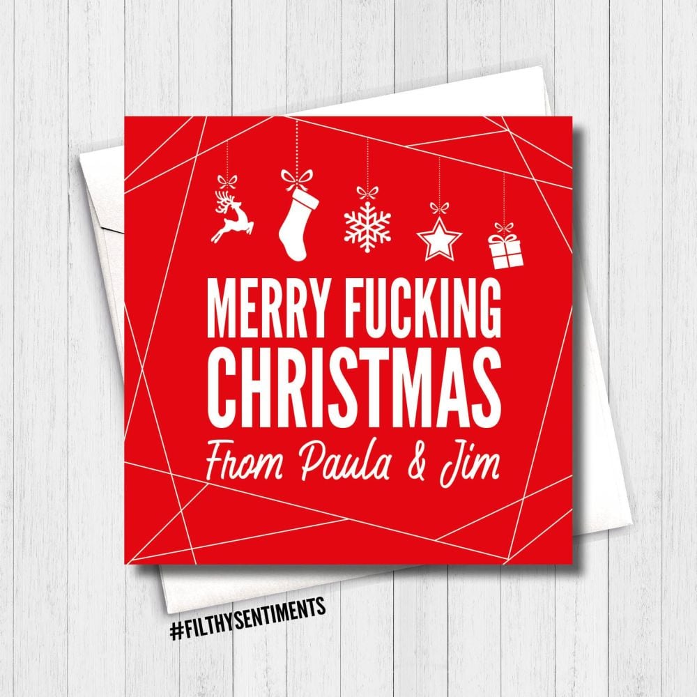 PERSONALISED MERRY FUCKING CHRISTMAS CARD - FS372