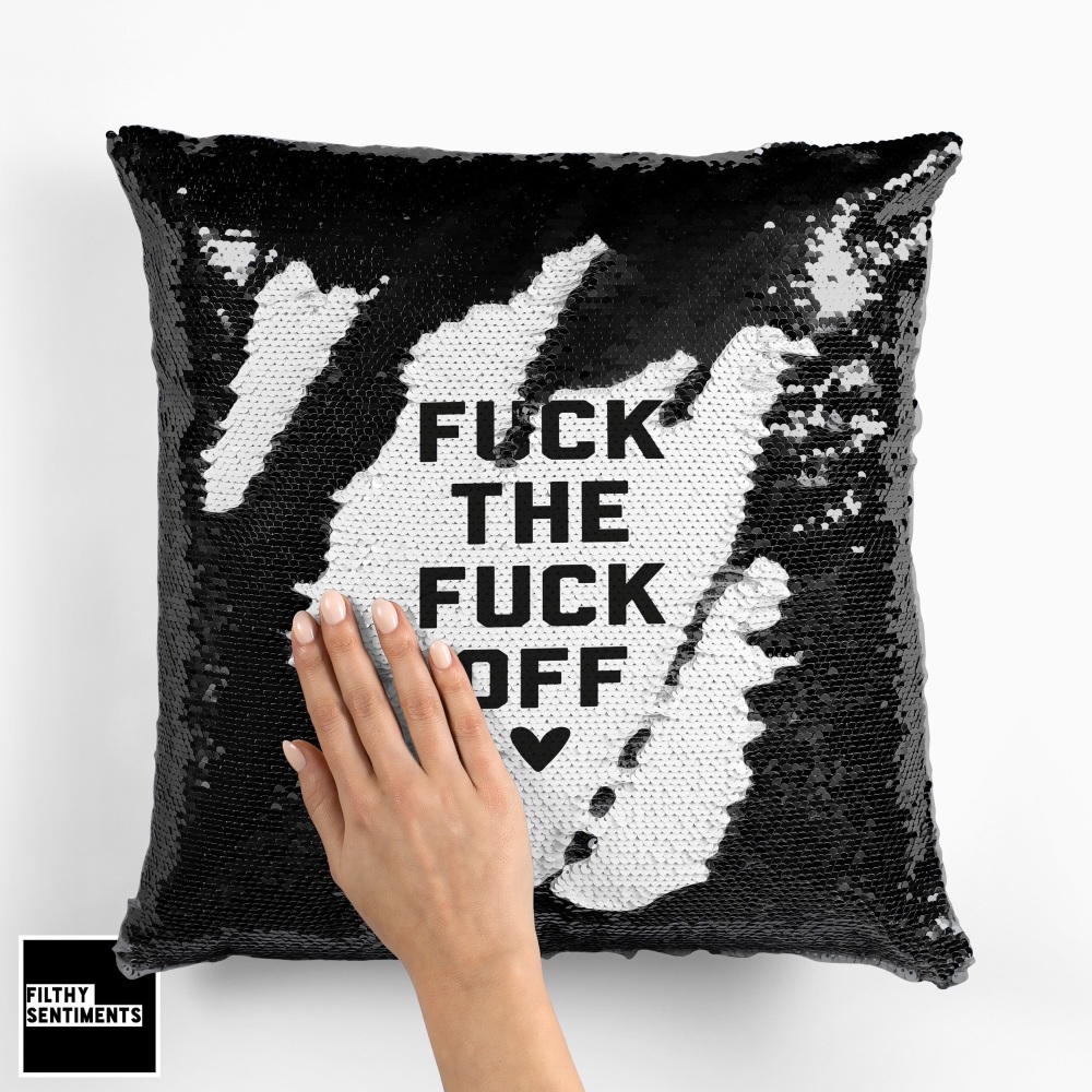 FUCK THE FUCK OFF! MERMAID SEQUIN CUSHION