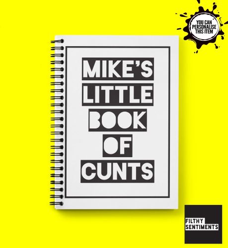 LITTLE BOOK OF CUNTS NOTEBOOK PERSONALISED - N010
