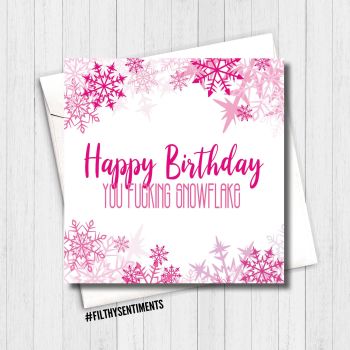   Happy Birthday Snowflake Card - FS389
