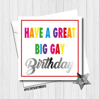 Foil Gay Birthday LGBT Card - FS420