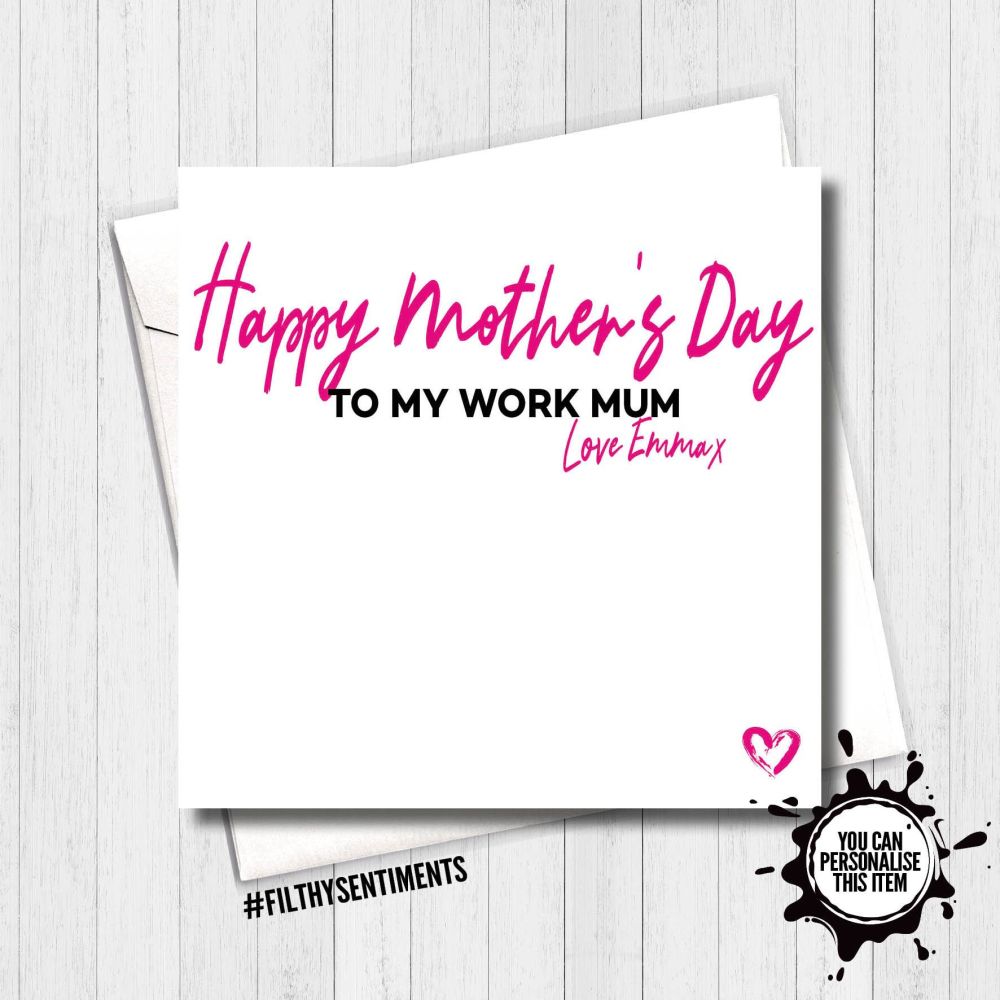    Mother's Day Personalised Work Mum Card - FS441