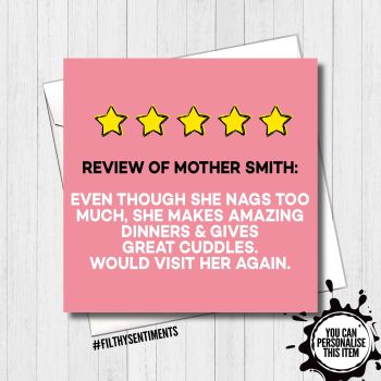  Five Star Review of Mum Personalised Card - FS445