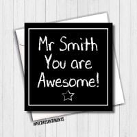    Personalised awesome teacher card FS470