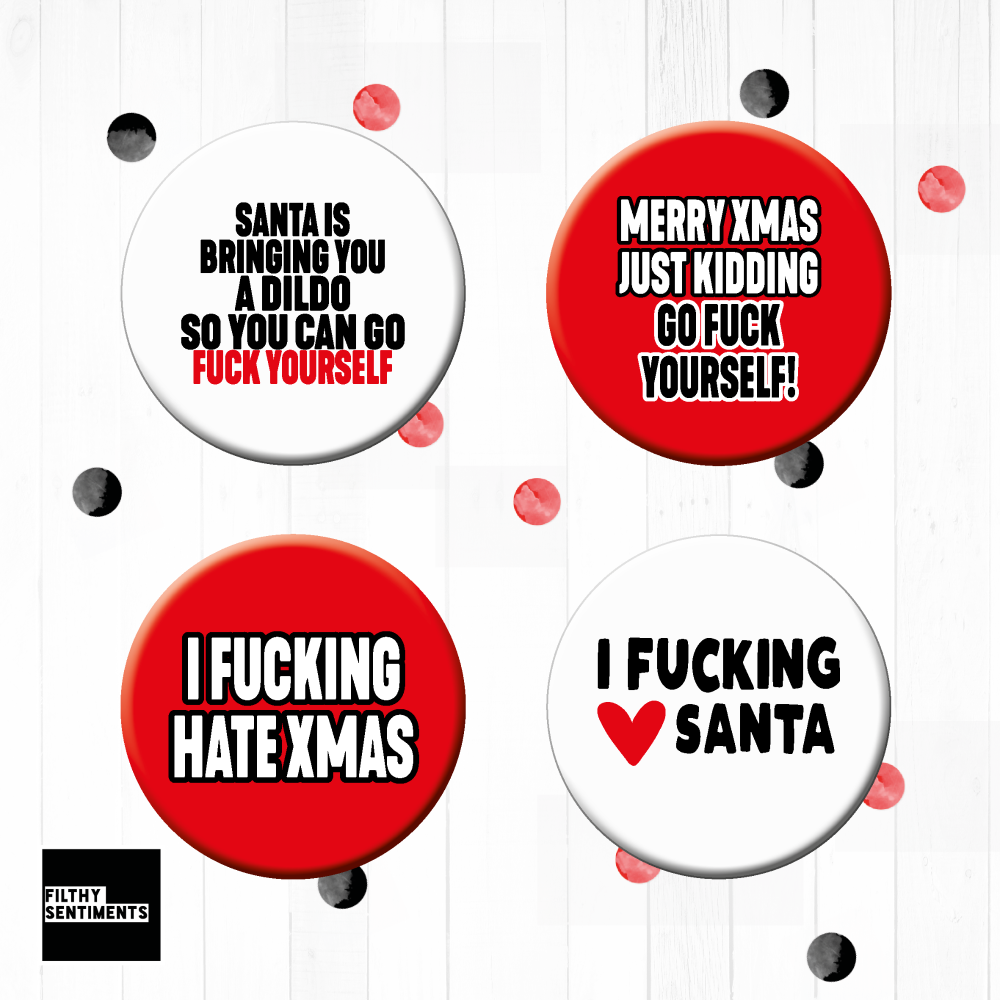   CHRISTMAS PACK OF 4 BADGES