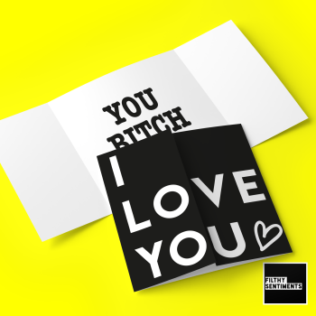 Hidden message "I love you, you bitch" card - G0047 - FS704