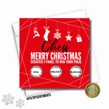  PERSONALISED MERRY XMAS ROULETTE CARD - FS685