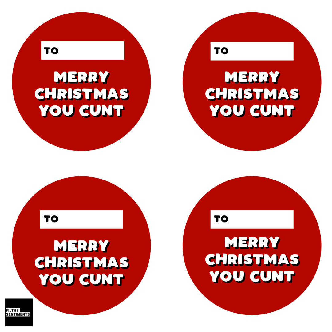     YOU CUNT CHRISTMAS GIFT TAG STICKER - XS001