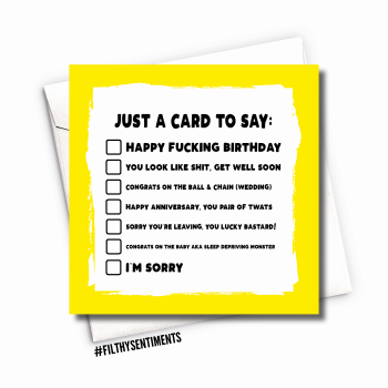 Rude Get Well Soon Cards Funny No Sympathy Banter Greeting Cards for Him Profanity Cards for Him for Boyfriend Husband Fianc/é Fianc/ée LGBTQ LGBT Gifts Comedy PC797