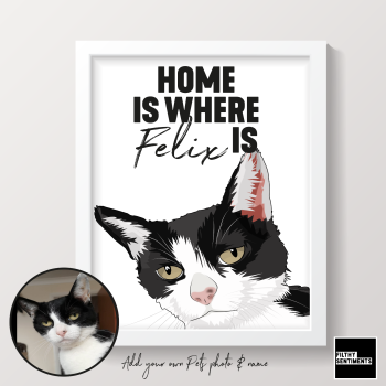 PERSONALISED HOME IS WHERE PET PRINT (CAT OR ANY PET) - PET002
