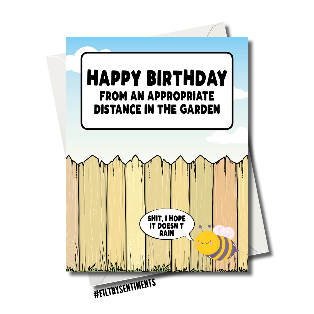  HAPPY BIRTHDAY FROM THE GARDEN SOCIAL DISTANCING CARD