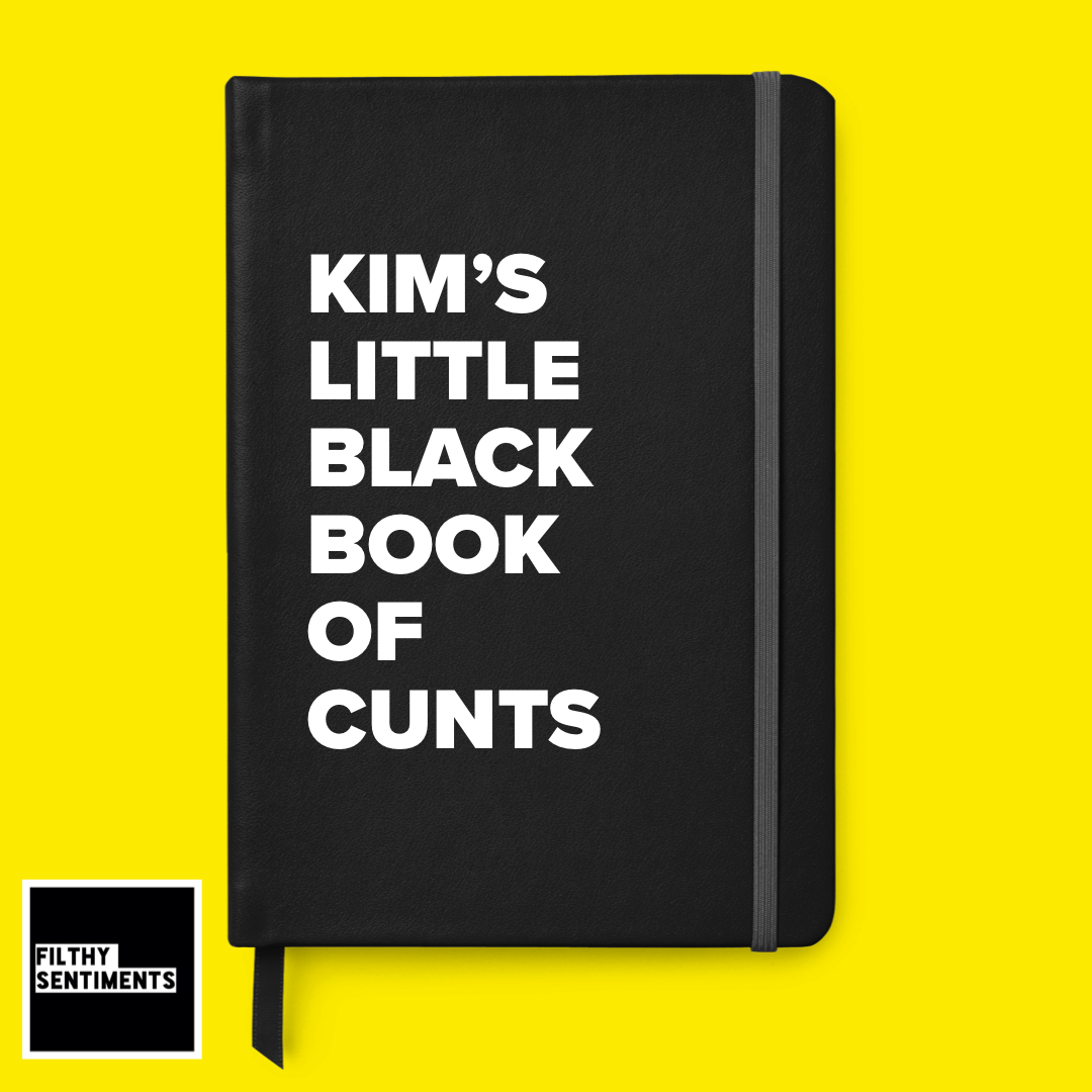      BLACK LEATHER LOOK NOTEBOOK - LITTLE BOOK OF CUNTS