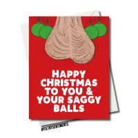                   SAGGY BALLS CHRISTMAS CARD - FS1224