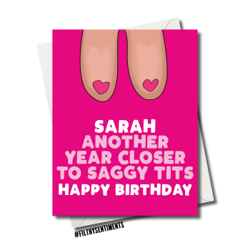                                                                                        SAGGY TITS PERSONALISED CARD -  FS1240