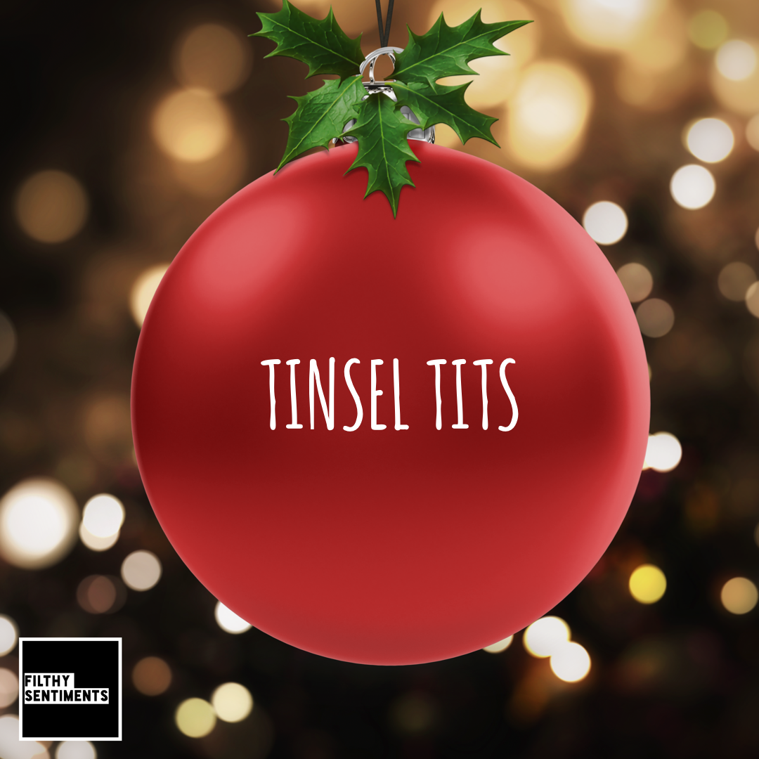          Christmas Bauble Decoration - Red Tinsel Tits F0086