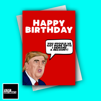                     RECOUNT THE GIFTS DONALD BIRTHDAY CARD 