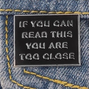    BLACK IF YOU CAN READ THIS ENAMEL PIN  BADGE
