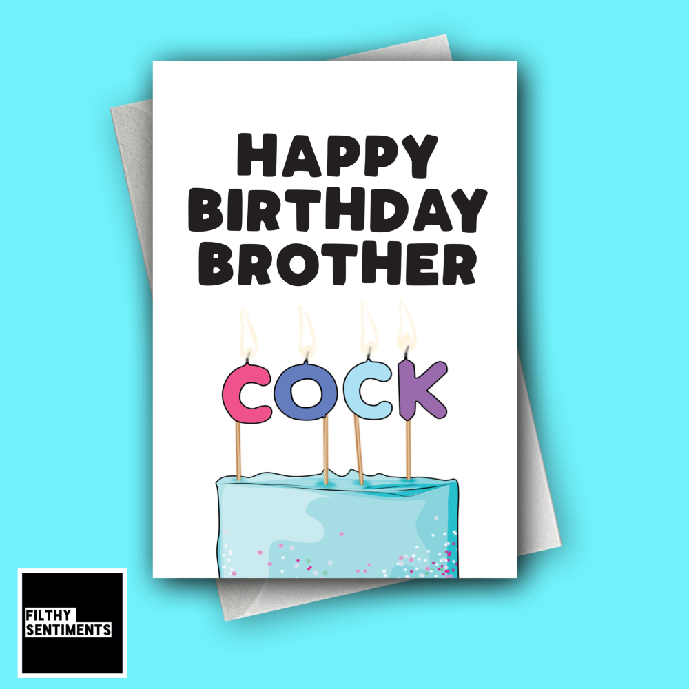  COCK BROTHER CANDLE BIRTHDAY CARD - FS1279
