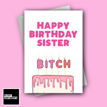  BITCH SISTER CANDLE BIRTHDAY CARD - FS1280