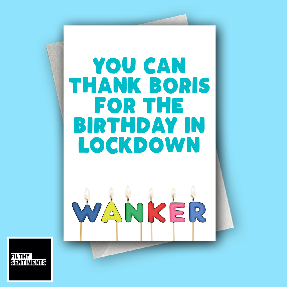                                      WANKER LOCKDOWN CANDLE CARD FS1282