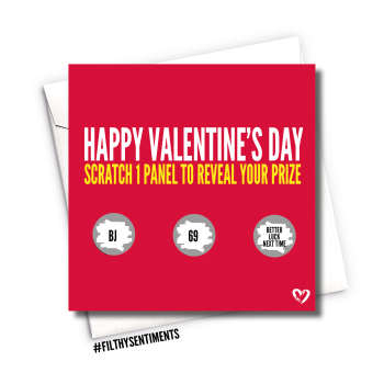                                RED ROULETTE VALENTINES SCRATCH CARD