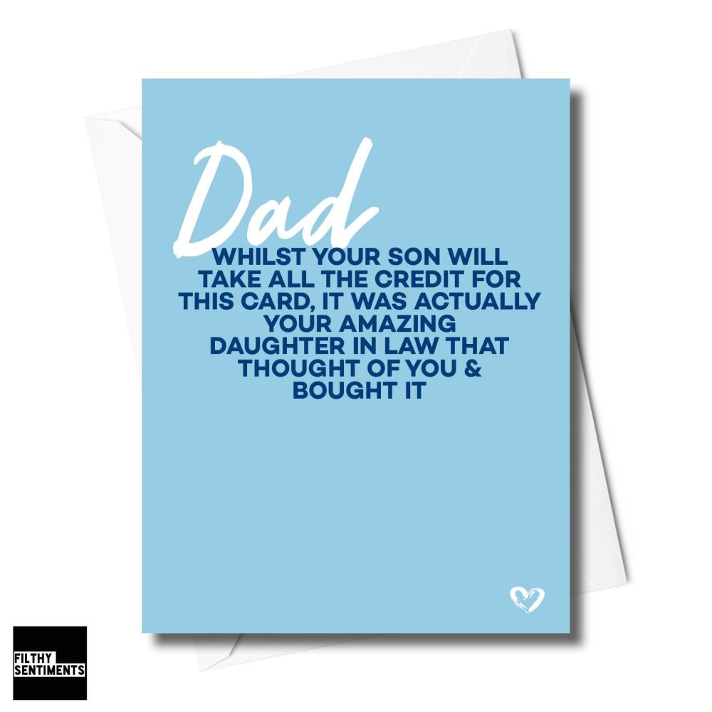                                                                               Dad, Daughter in Law Card - FS448