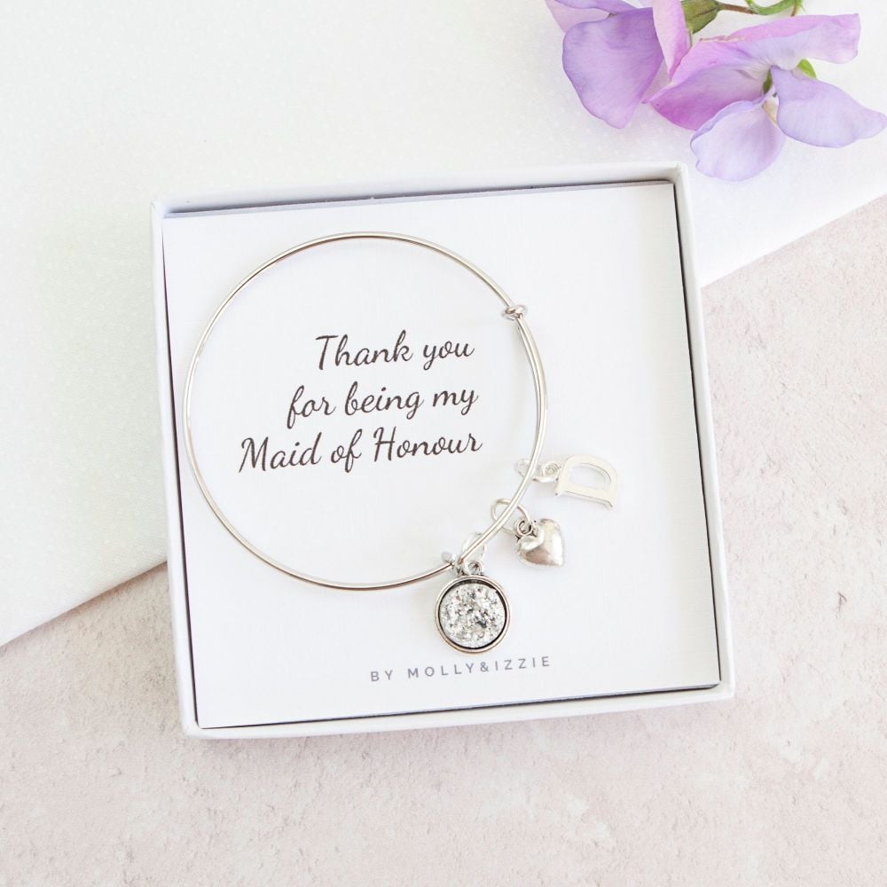 'Thank You for being my Flower Girl' Wish Bracelet Friendship Gift Heart Charm! 