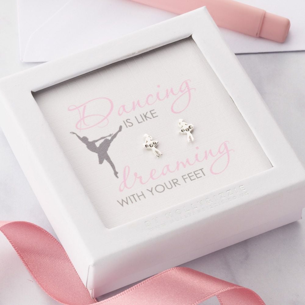 Dancing Is Like Dreaming With Your Feet Sterling Silver Earrings