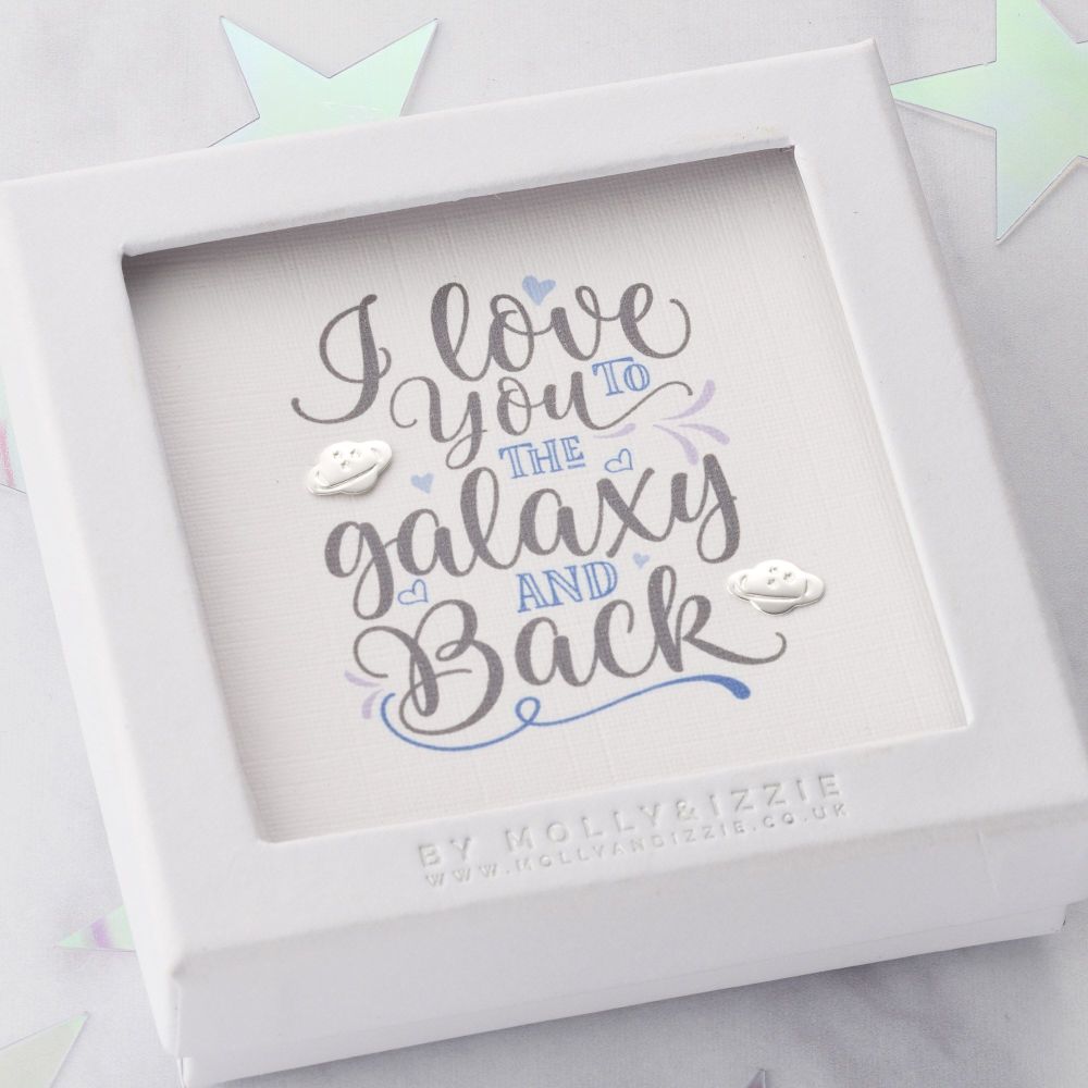 I Love You To The Galaxy And Back Sterling Silver Earrings