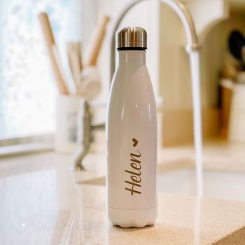 Personalised Luxury Water Bottle With Script Name