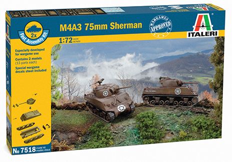 Italeri - 1/72 Fast Assembly M4A3 75MM SHERMAN (2 X kits)