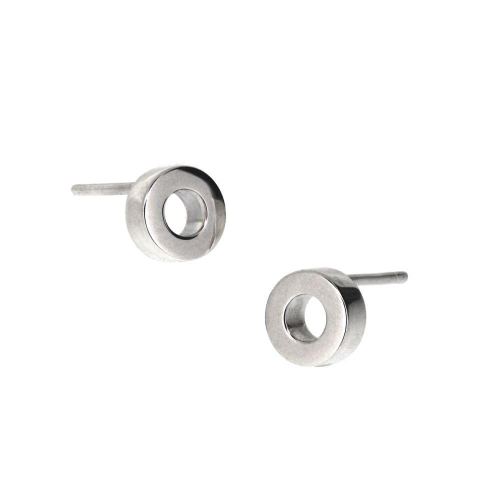 Paddle Top Silver Ear Studs